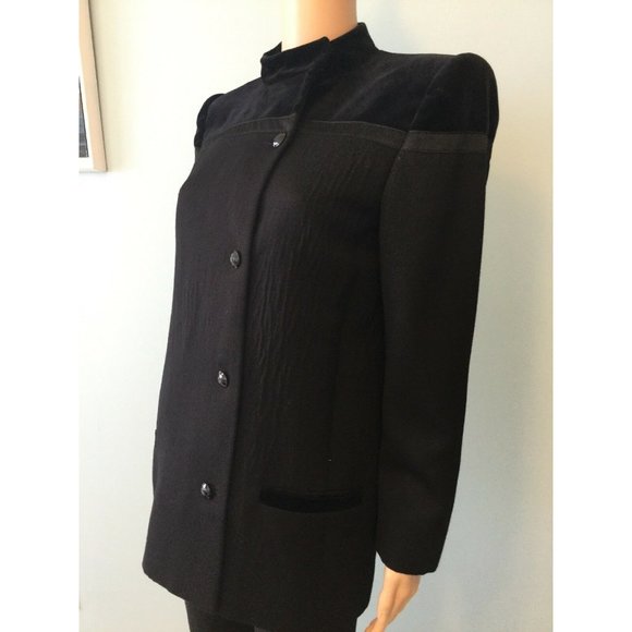 Authentic Womens Vintage Valentino Black Button Front Coat Jacket Sz US 10 - Picture 5 of 12